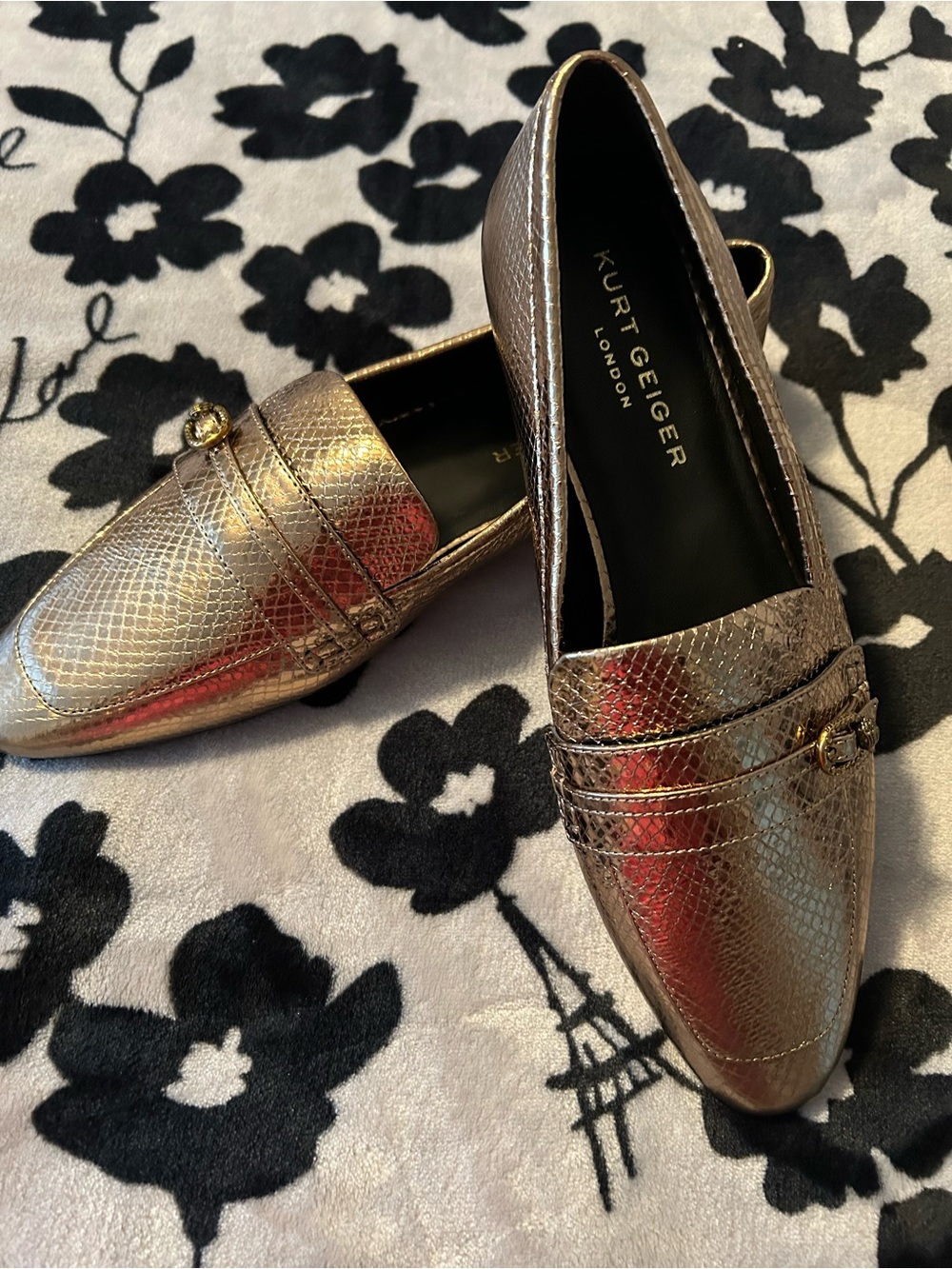 Kurt Geiger Metallic Gold Loafers
